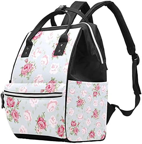 Shabby Rose Floraisdiaper Backsak ruksak sa promjenom torbi za pelene za dječje djevojke Djevojke mama torba