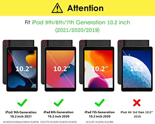 DTTO iPad 9. / 8. / 7. generacija 10,2 inča 2021/2020/2019, premium kožna poslovna folija pokrivač za zaštitni prostor za zaštitu i poravnanje, crni smeđi