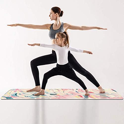 LEVEIS prostirka za jogu šareni uzorak perja debele neklizajuće prostirke za vježbanje u kućnoj teretani