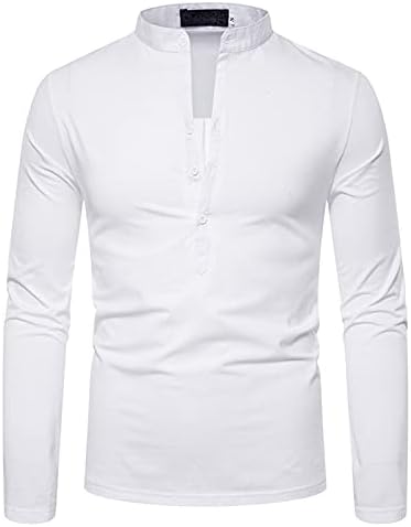 Dugme V izrez Komforna boja dugih rukava Top Solid Slim bluza Muška muška bluza Muška majica