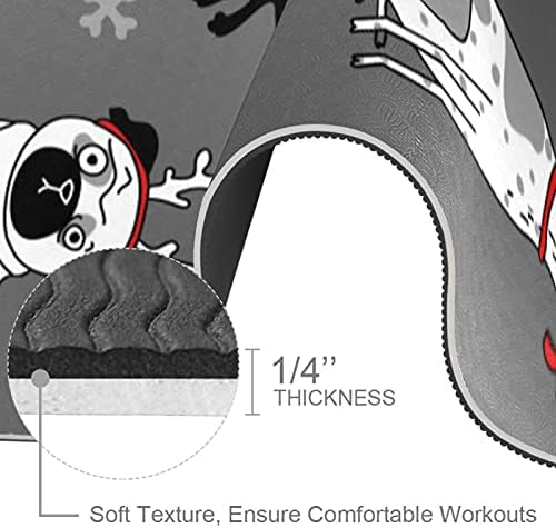 Siebzeh Sretan Božić Psi Premium debeli Yoga Mat Eco Friendly gumene zdravlje & amp; fitnes non Slip Mat za sve vrste vježbe joge i pilatesa