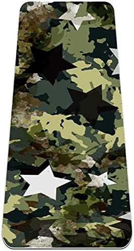 Siebzeh Stars On Army Green Background Premium Thick Yoga Mat Eco Friendly Rubber Health & amp; fitnes Non