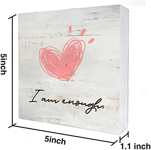 Inspirational citat Imam dovoljno wood box potpisao / la cusitc srce od srca drvena kutija potpisuje seosku