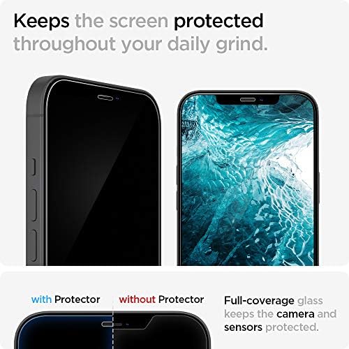 Spigen kaljeno staklo Zaštita ekrana [GlasTR EZ FIT] dizajniran za zaštitu mini senzora iPhonea 12 / 2 pakovanja