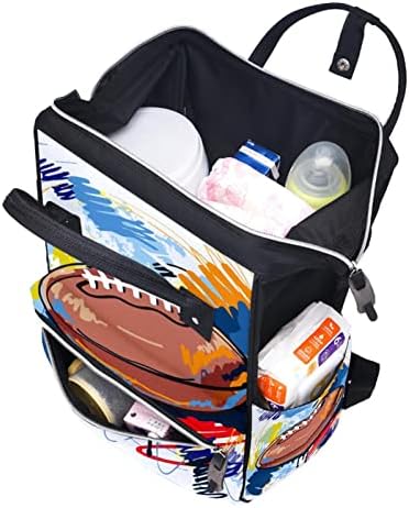 Guerotkr putnički ruksak, ruksak pelena, ruksak pelena, akvarel grafiti umjetnička američka fudbalska uzorka