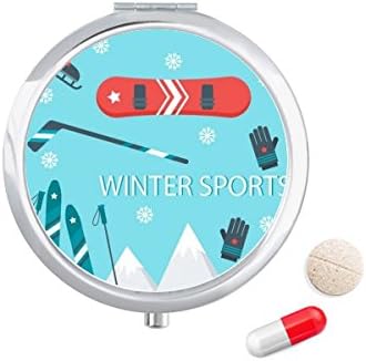 Sportska Skijaška Oprema Kutija Za Ilustracije Crtića Za Pilule Džepna Kutija Za Skladištenje Lijekova