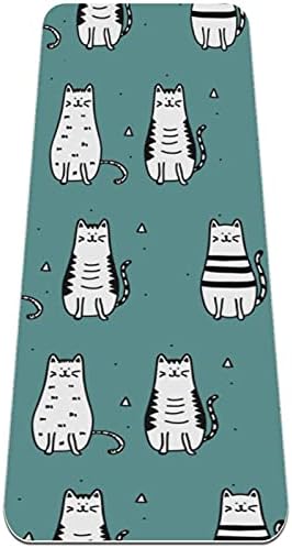 Siebzeh Doodle Cats uzorak Premium debela prostirka za jogu Eco Friendly Rubber Health & amp; fitnes neklizajuća prostirka za sve vrste vježbe joge i pilatesa