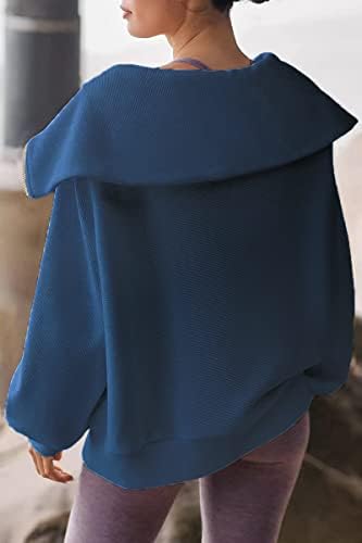 Almaree Pola zip pulover Žene dugih rukava prevelika dukserija sa dukserom Zip Hoodie džemper Jesen 2022