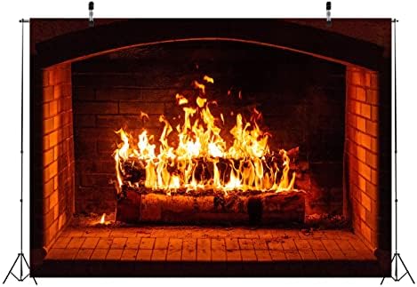 BELECO 5x3ft tkanina gori kamin pozadina drva za ogrjev trupci plamteći vatru plamteće šume zimski Božić
