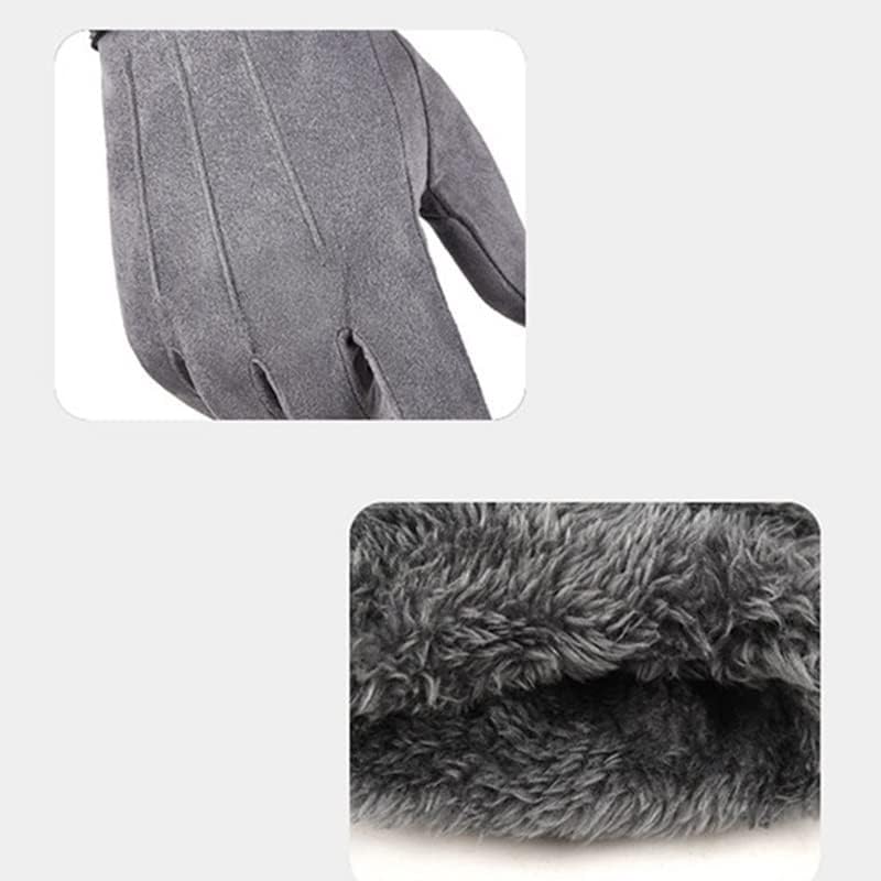 N / A jahačke rukavice muške kožni baršunasti dodirni ekran Plus baršunaste guste jesenske i zimske tople