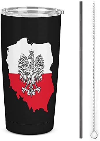 Poljska zastava orao nehrđajući čelik od nehrđajućeg čelika izolirana boca za vodu za putnicu za kafu za