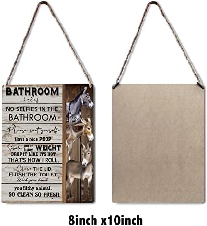 Smiješno kupatilo znakovi zidni dekor rustikalni magarac Pravila kupaonice Drvena ploča Seoska kuća Drveni