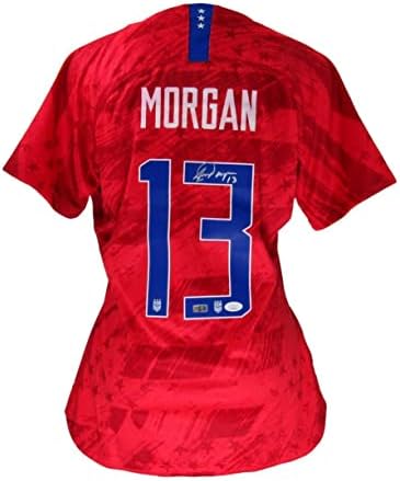 Alex Morgan autografirao je crveni nogometni dres m u.s.