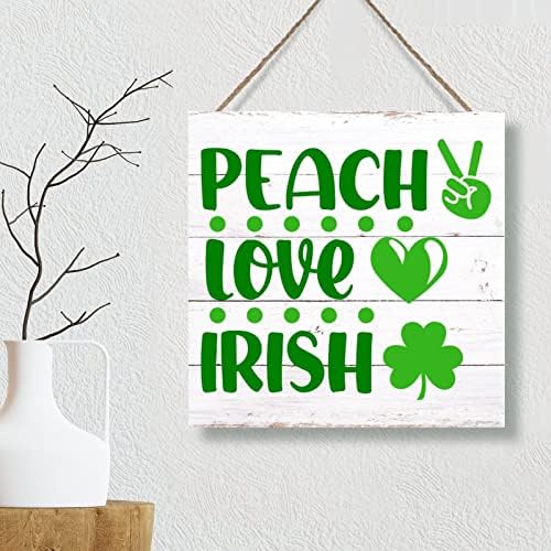 Drvena zidna umjetnost Plake Breskva Love Irish Sign Clover St Patrick Quotes Drvena vrata Viseće znakove