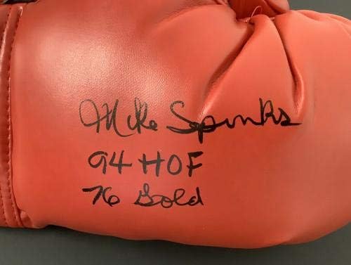 Michael Spinks potpisan Boks rukavica Everlast autogram 76 zlato 94 HOF Inscr JSA 2-Autographed boks rukavice