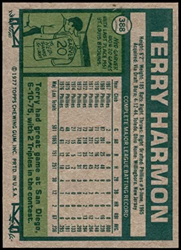 1977. apps # 388 Terry Harmon Philadelphia Phillies NM Phillies