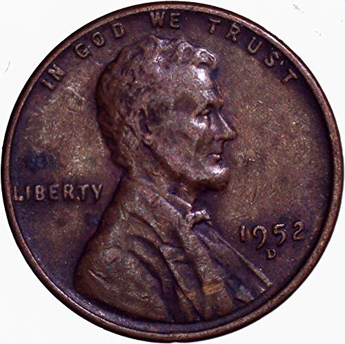 1952. D Lincoln pšenični cent 1c Veoma dobro