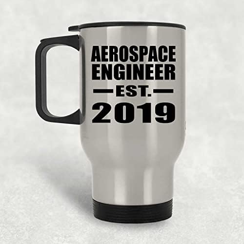 DesignSify Aerospace inženjer uspostavljen est. 2019, srebrna putna krila 14oz izolirana od nehrđajućeg