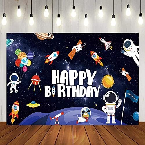 Pozadina za Sretan rođendan u svemiru, baner za rođendansku zabavu za djecu, pozadina fotografije za rođendansku