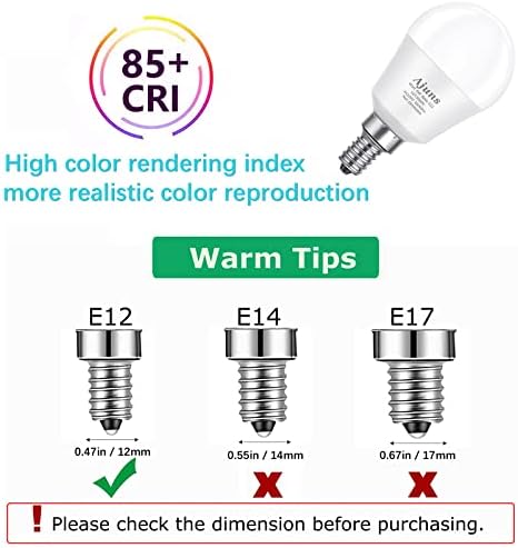 Ajuns LED plafonske ventilatorske sijalice 40W ekvivalentne 120v E12 LED sijalice sa Kandelabrom 5W dnevne bijele 5000k A15 sijalice, koje se koriste za lustere grana, ogledalo za ispraznost, E12 baza 4Pack