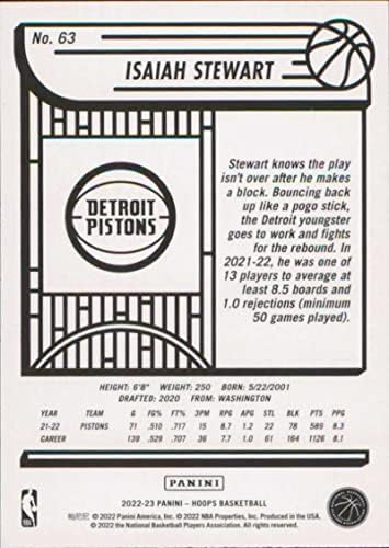 2022-23 PANINI NBA HOOPS 63 ISAIAH STERART NM-MT Detroit Pistons Košarka Trgovačka kartica NBA
