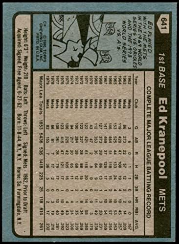1980. gornje slike 641 Ed Kranepool New York Mets Nm + Mets
