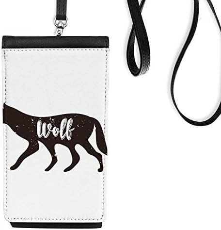 Wolf crno-bijeli telefon za životinje novčanik torbica viseći mobilni torbica crnog džepa