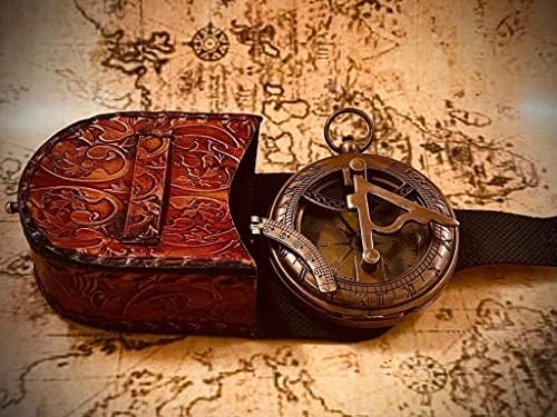 Budite snažni ugravirani kompas Nautički navigacijski antički sunčani kompas Pomorski prilagođeni kompas