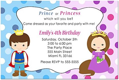 30 pozivnica princescess devojka dečko rođendanska zabava personalizirana kartica + 30 bijelih koverta
