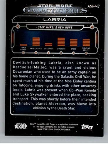 2018 TOPPS Star Wars Galaktičke datoteke Anh-47 Labria A nova nada službena trgovačka kartica za film