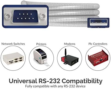 Sabrent USB 2.0 za serijski db-9 RS-232 kabel adaptera 6ft [FTDI Chipset] + USB do serijskog DB 9 RS 232